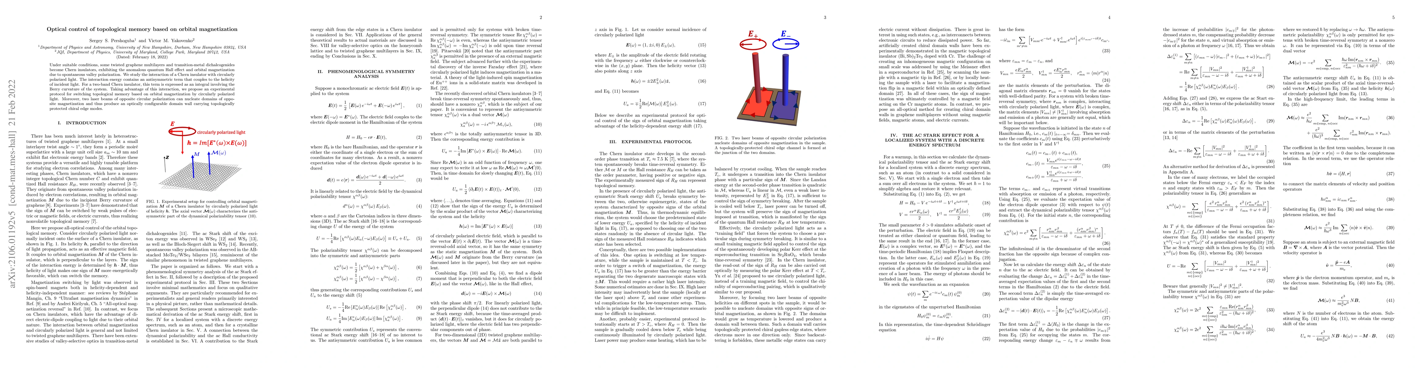 Thumbnail for Optical control of topological memory based on orbital magnetization