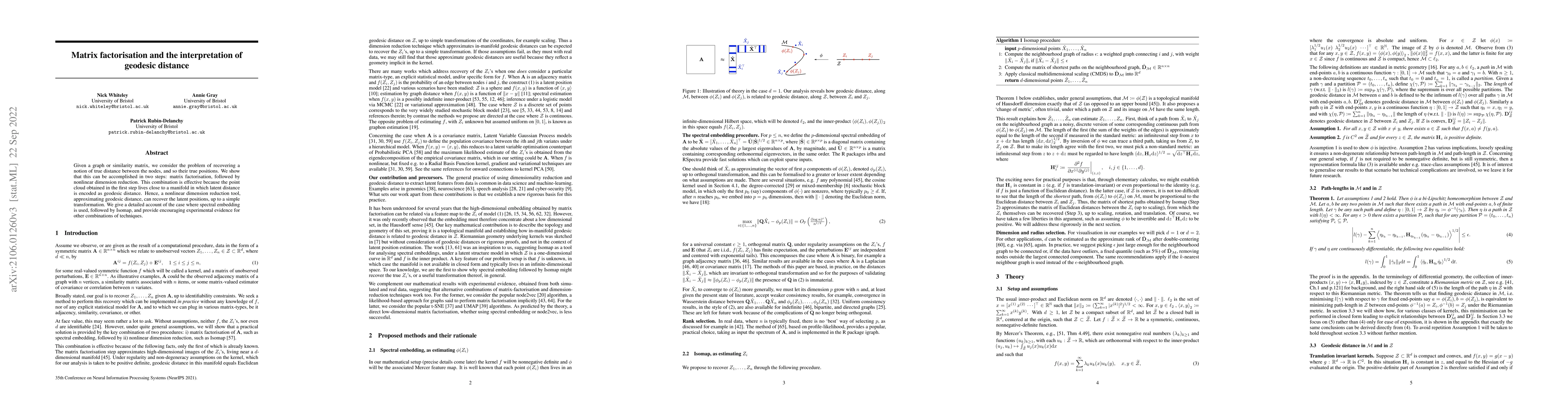 Thumbnail for Matrix factorisation and the interpretation of geodesic distance