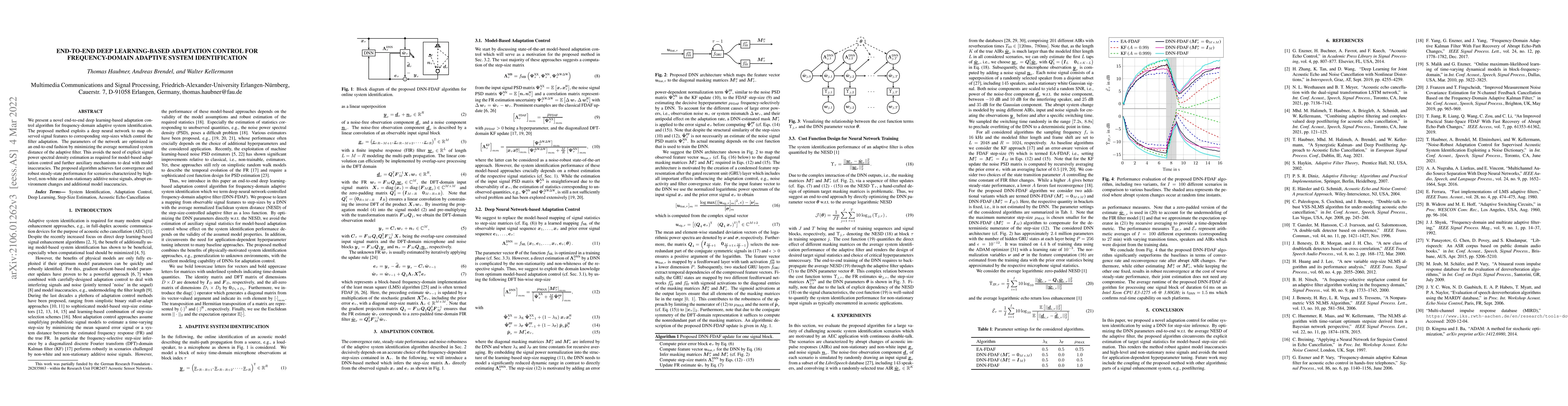 Thumbnail for End-To-End Deep Learning-Based Adaptation Control for Frequency-Domain
  Adaptive System Identification