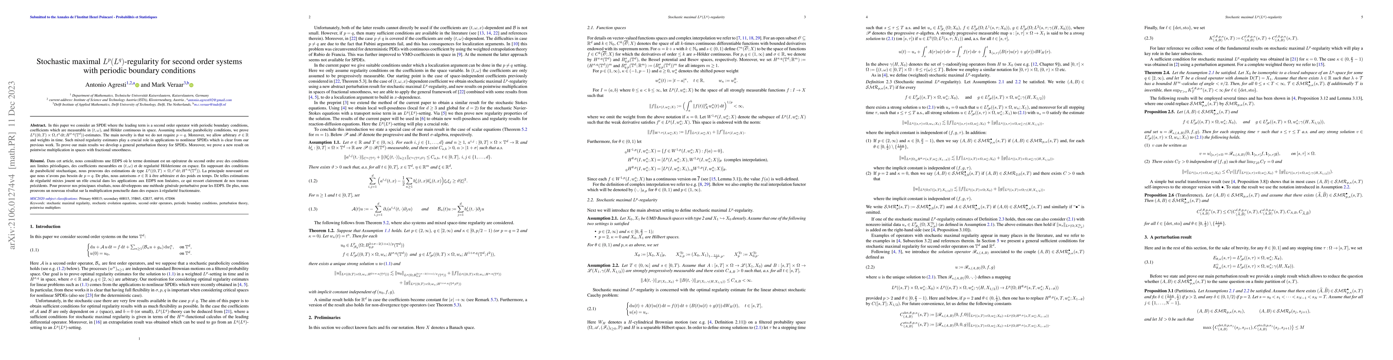 Thumbnail for Stochastic maximal $L^p(L^q)$-regularity for second order systems with
  periodic boundary conditions