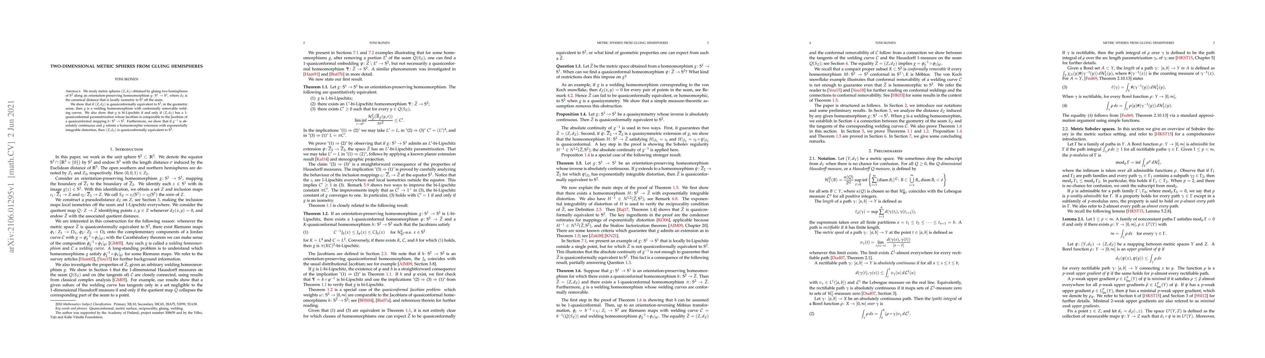 Thumbnail for Two-dimensional metric spheres from gluing hemispheres