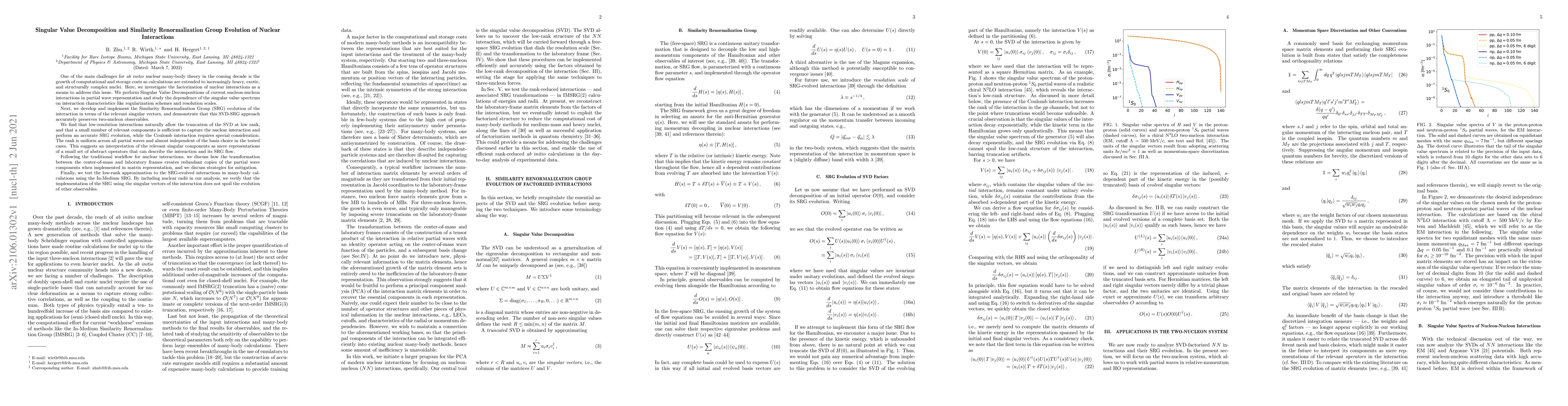 Thumbnail for Singular Value Decomposition and Similarity Renormalization Group
  Evolution of Nuclear Interactions