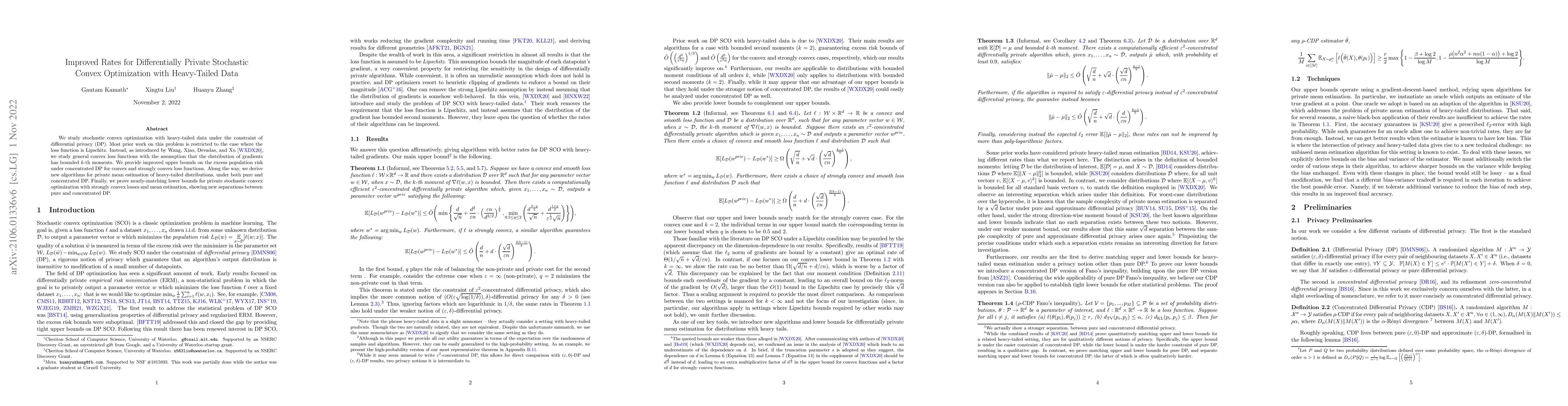 Thumbnail for Improved Rates for Differentially Private Stochastic Convex Optimization
  with Heavy-Tailed Data