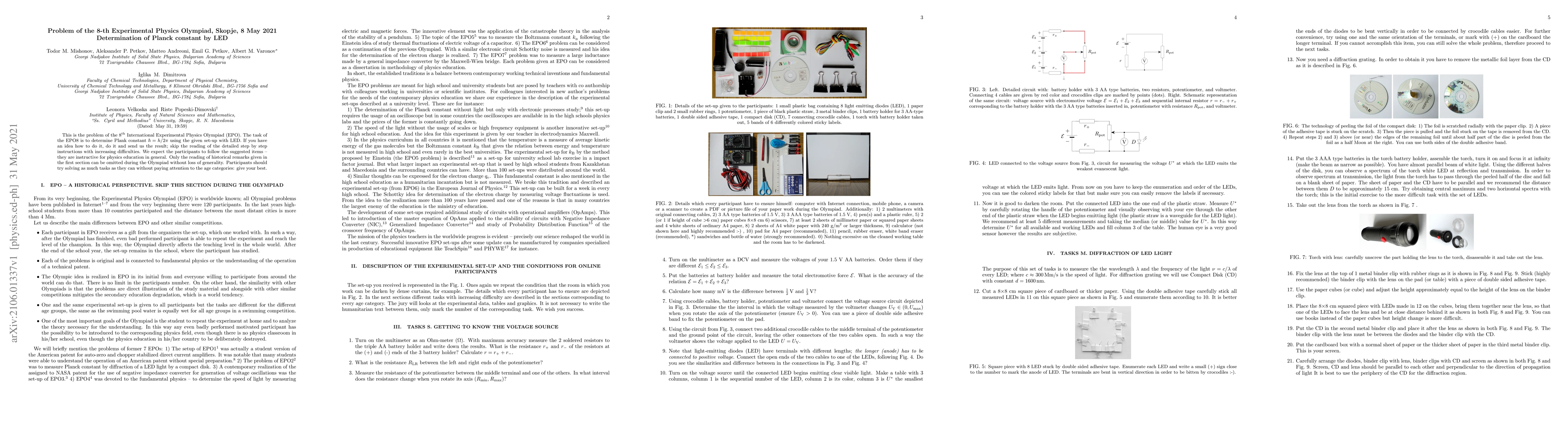 Thumbnail for Problem of the 8th Experimental Physics Olympiad, Skopje, 8 May 2021
  Determination of Planck constant by LED