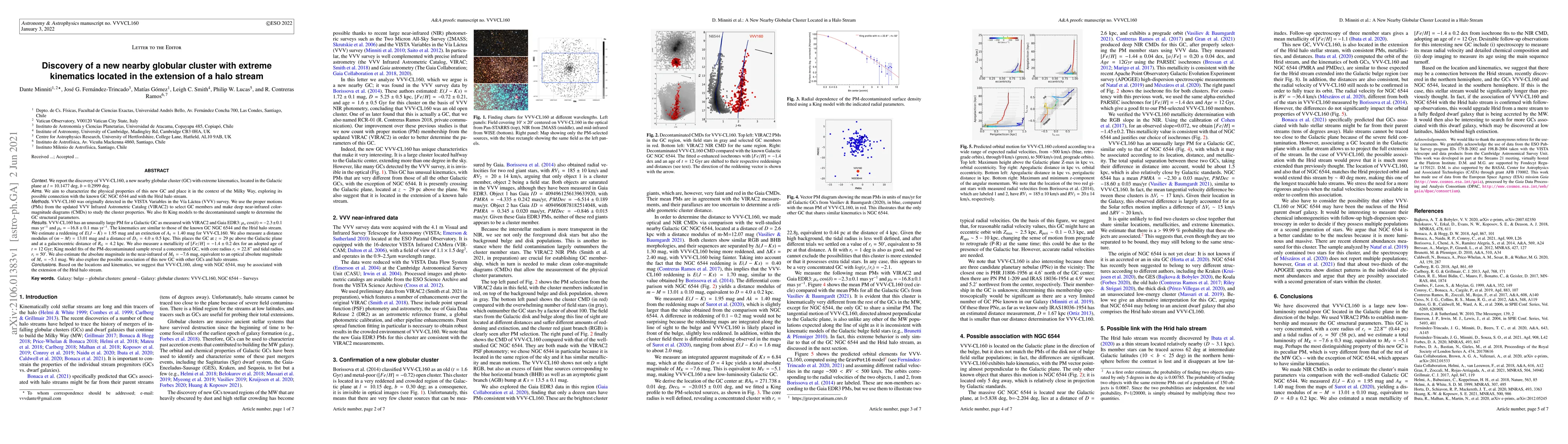 Thumbnail for Discovery of a new nearby globular cluster with extreme kinematics
  located in the extension of a halo stream