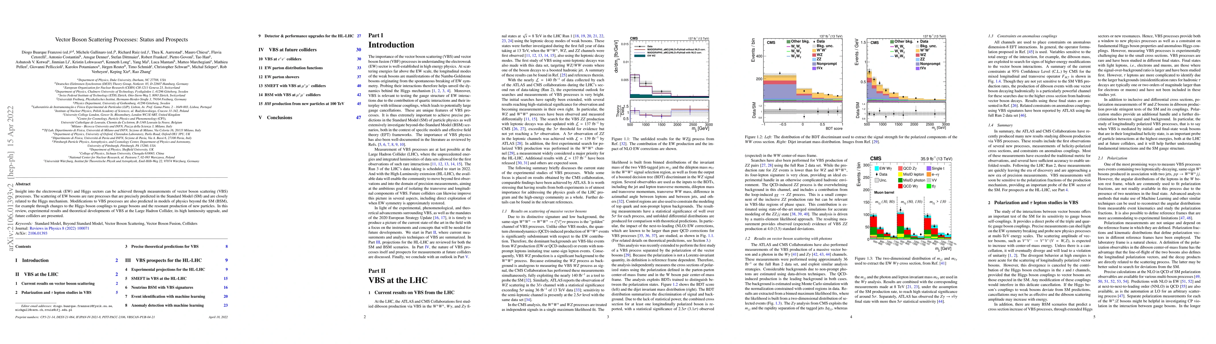Thumbnail for Vector Boson Scattering Processes: Status and Prospects
