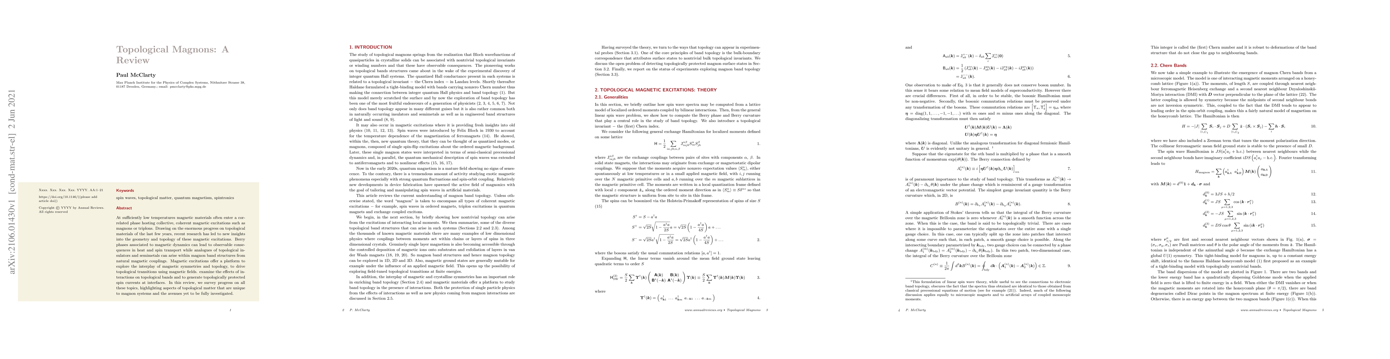 Thumbnail for Topological Magnons: A Review