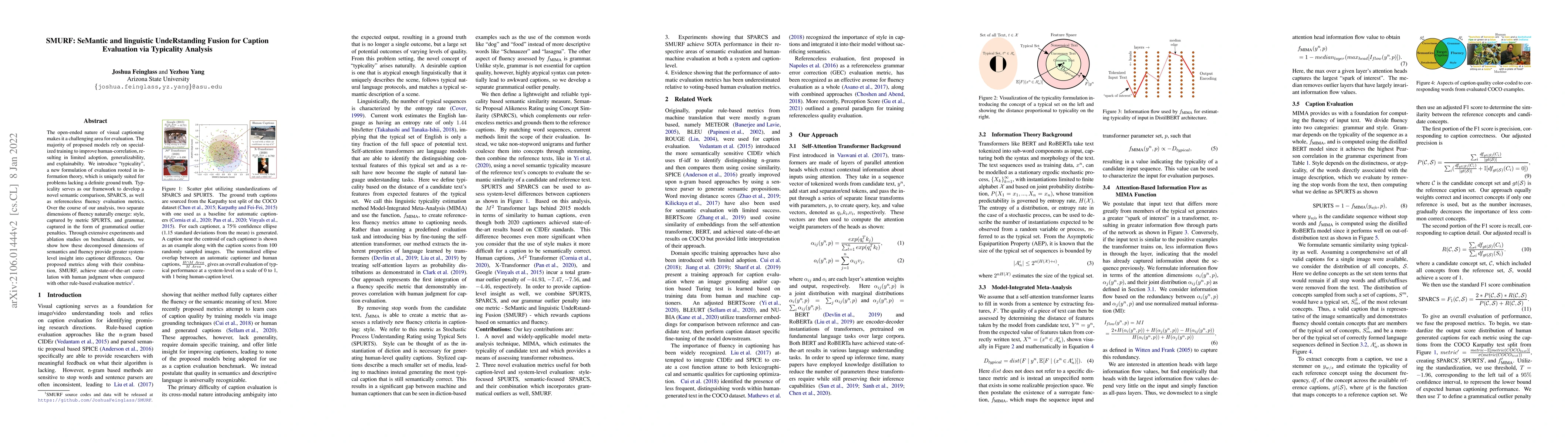 Thumbnail for SMURF: SeMantic and linguistic UndeRstanding Fusion for Caption
  Evaluation via Typicality Analysis