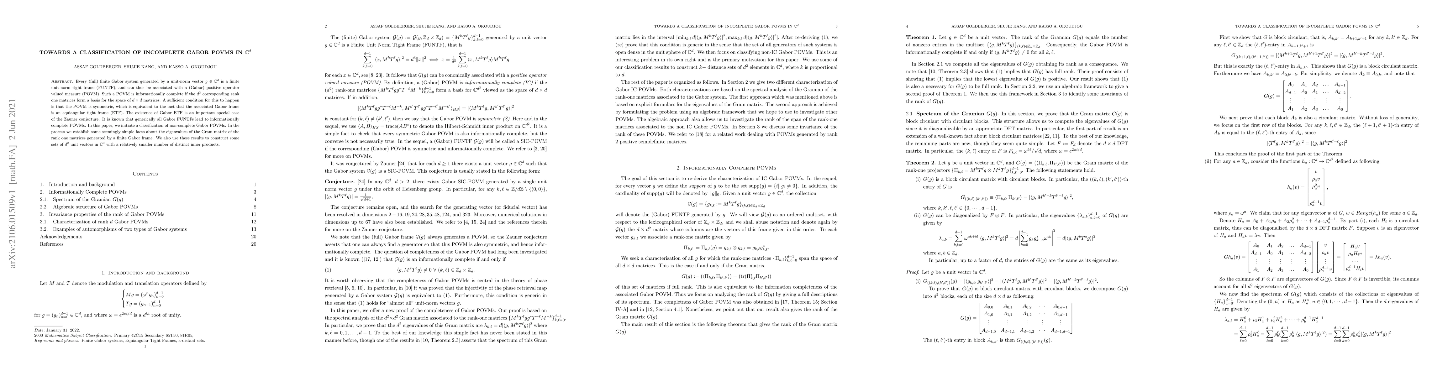 Thumbnail for Towards a classification of incomplete Gabor POVMs in $\mathbb{C}^d$
