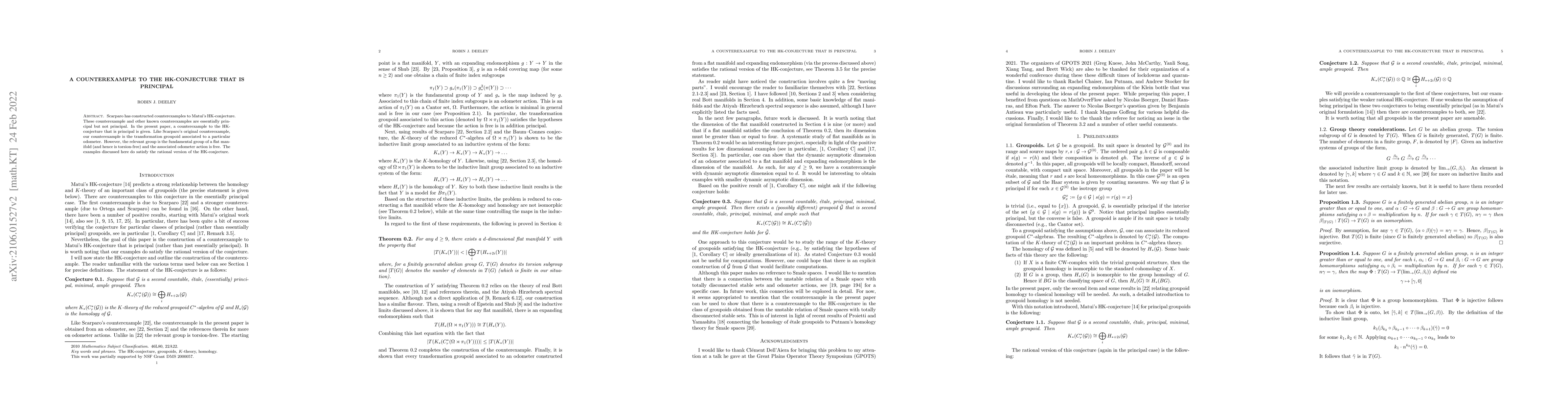 Thumbnail for A counterexample to the HK-conjecture that is principal