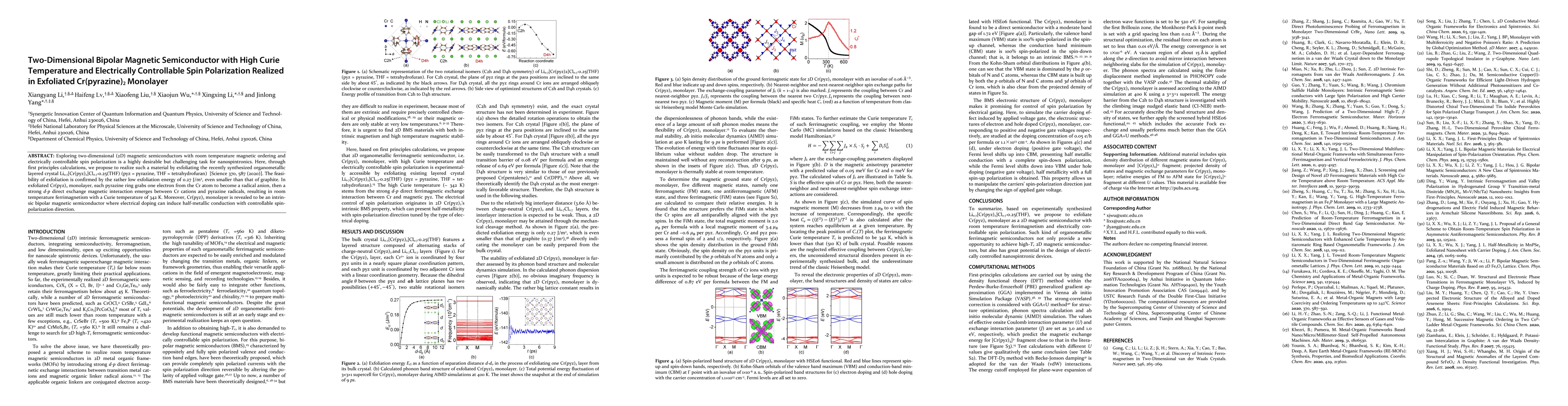 Thumbnail for Two-Dimensional Bipolar Magnetic Semiconductor with High Curie
  Temperature and Electrically Controllable Spin Polarization Realized in
  Exfoliated Cr(pyrazine)$_2$ Monolayer