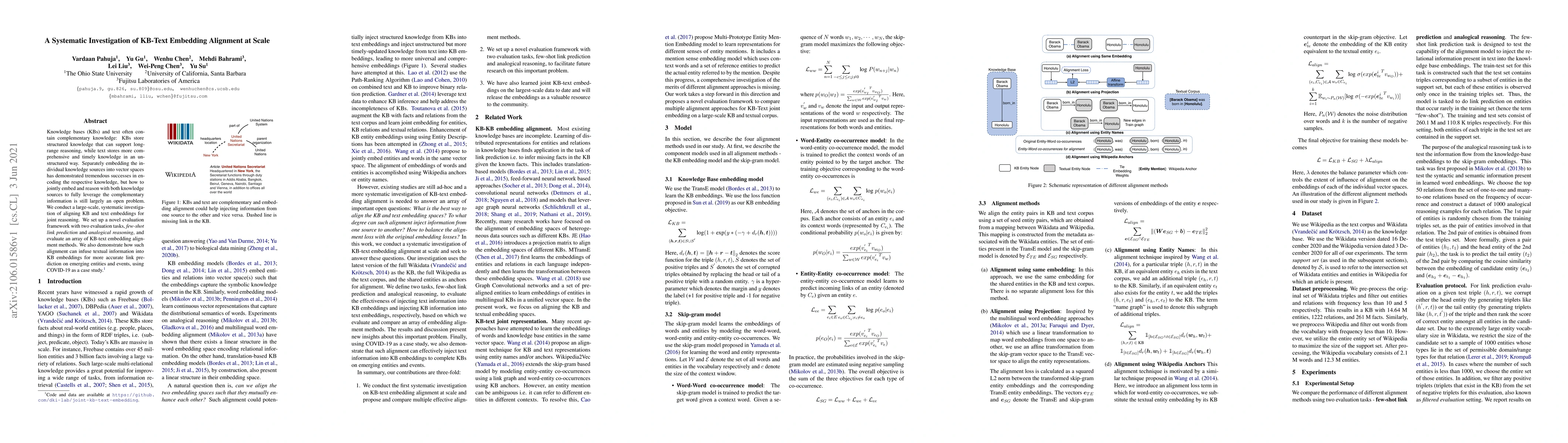 Thumbnail for A Systematic Investigation of KB-Text Embedding Alignment at Scale