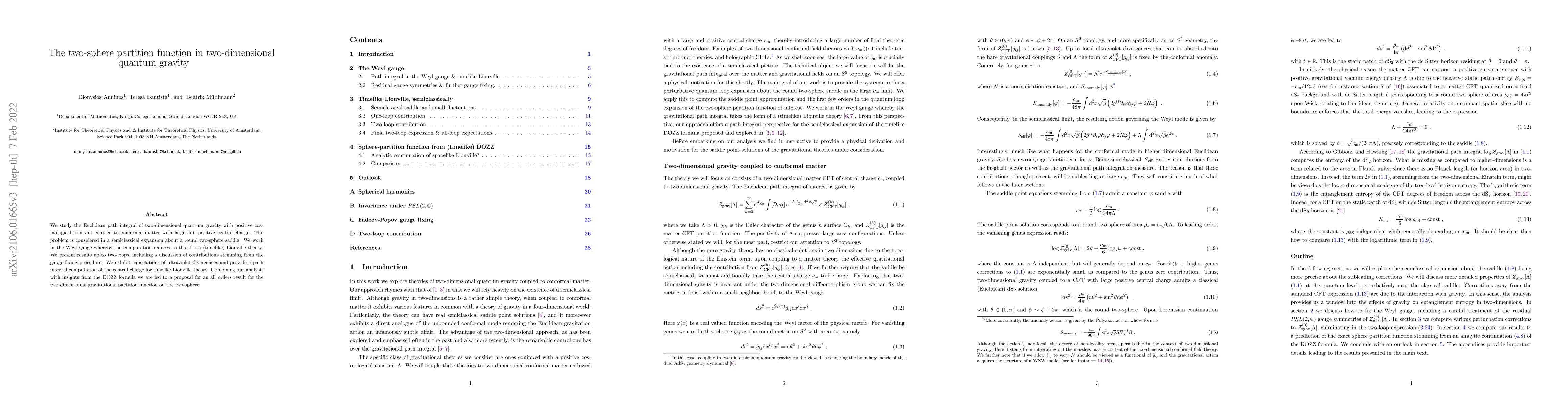 Thumbnail for The two-sphere partition function in two-dimensional quantum gravity