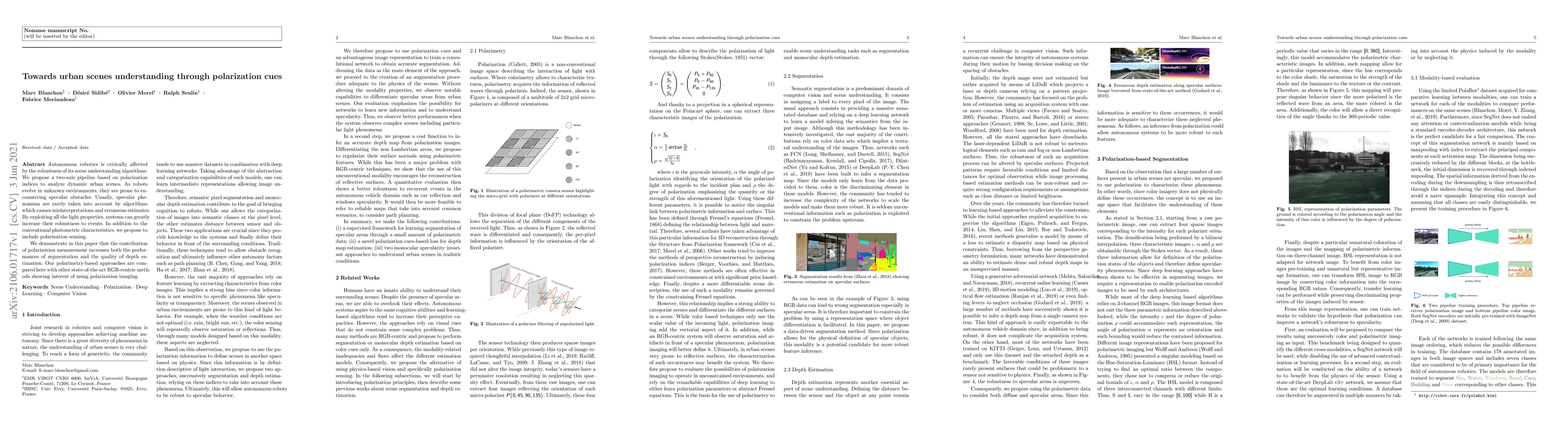 Thumbnail for Towards urban scenes understanding through polarization cues