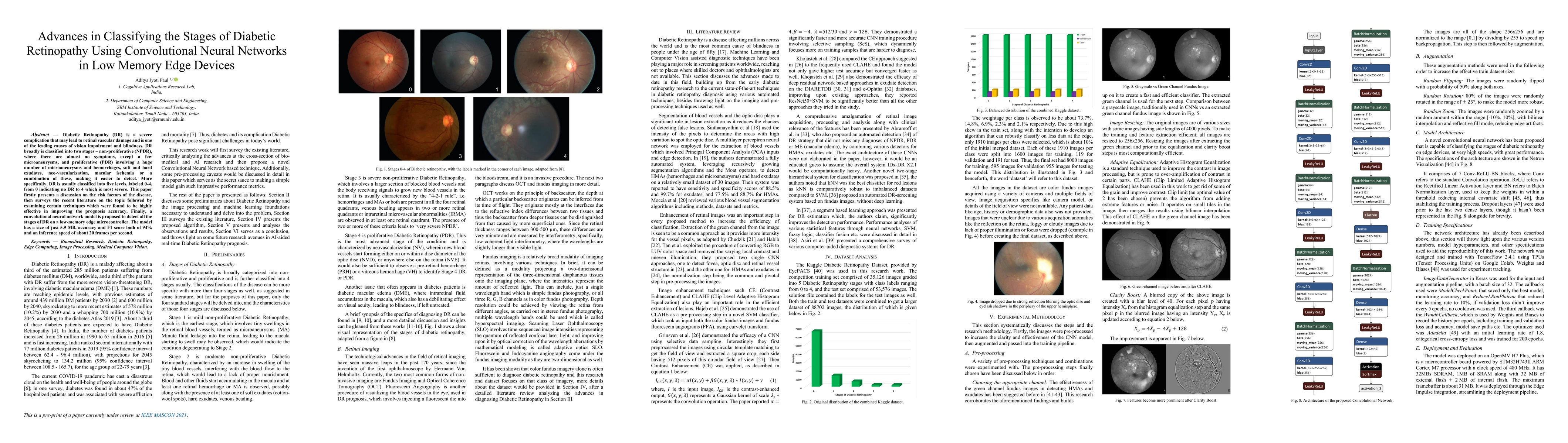 Thumbnail for Advances in Classifying the Stages of Diabetic Retinopathy Using
  Convolutional Neural Networks in Low Memory Edge Devices