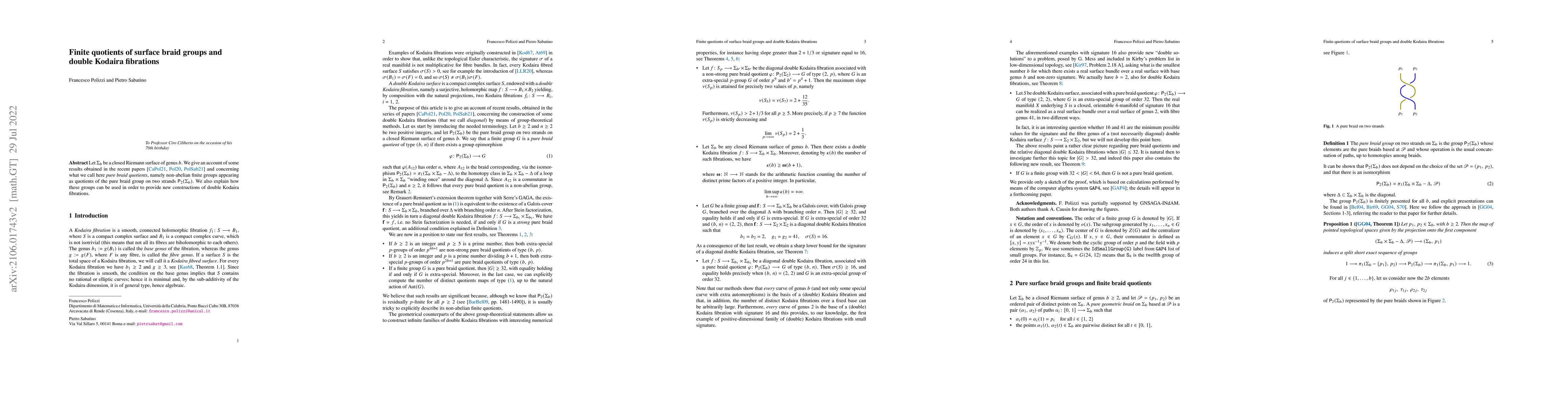 Thumbnail for Finite quotients of surface braid groups and double Kodaira fibrations