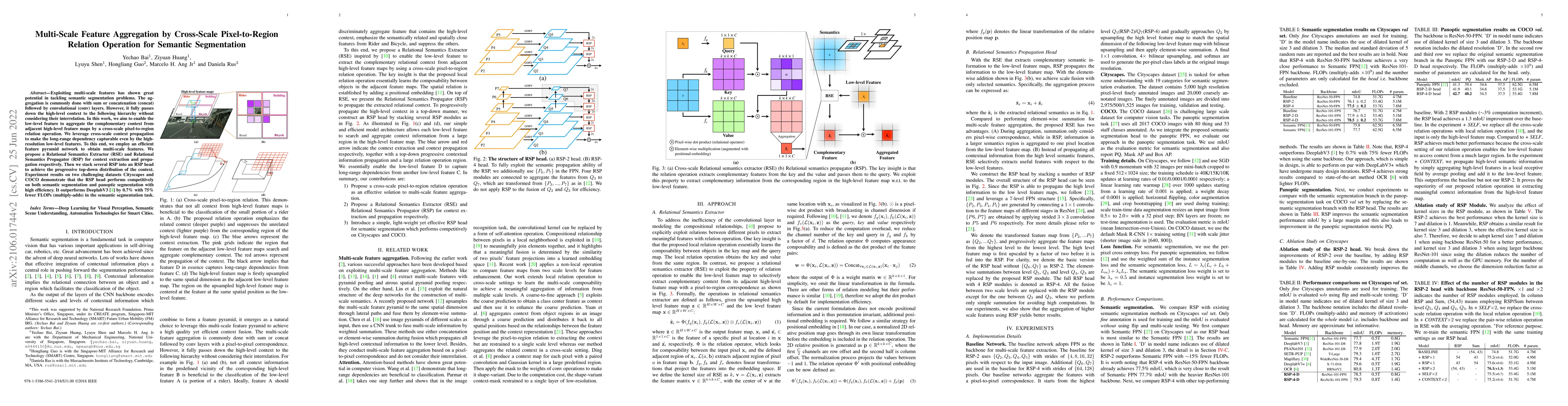 Thumbnail for Multi-Scale Feature Aggregation by Cross-Scale Pixel-to-Region Relation
  Operation for Semantic Segmentation