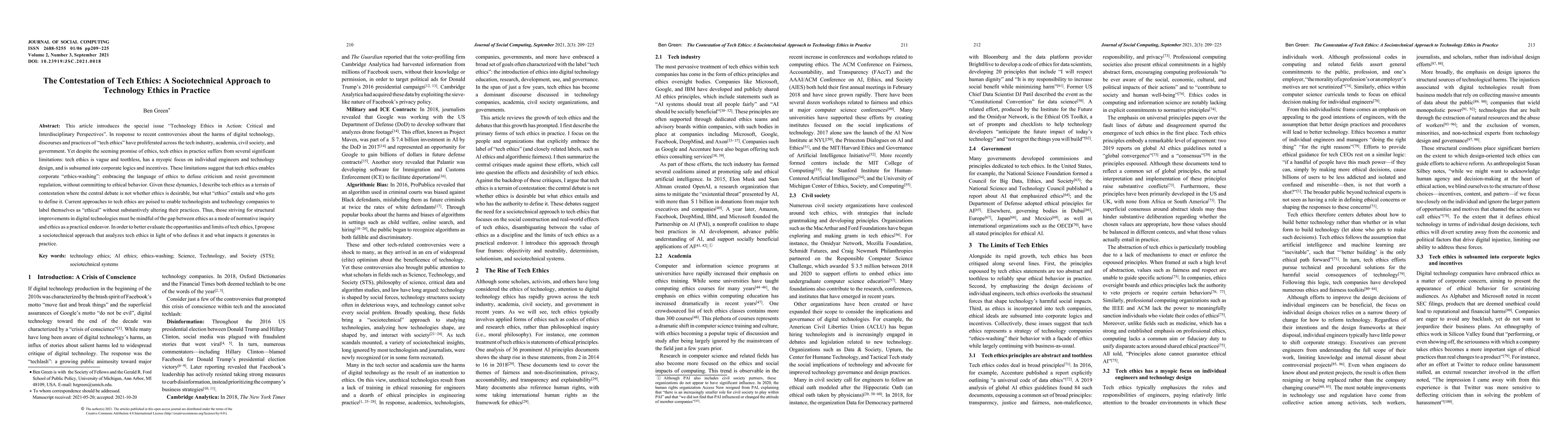 Thumbnail for The Contestation of Tech Ethics: A Sociotechnical Approach to Technology
  Ethics in Practice