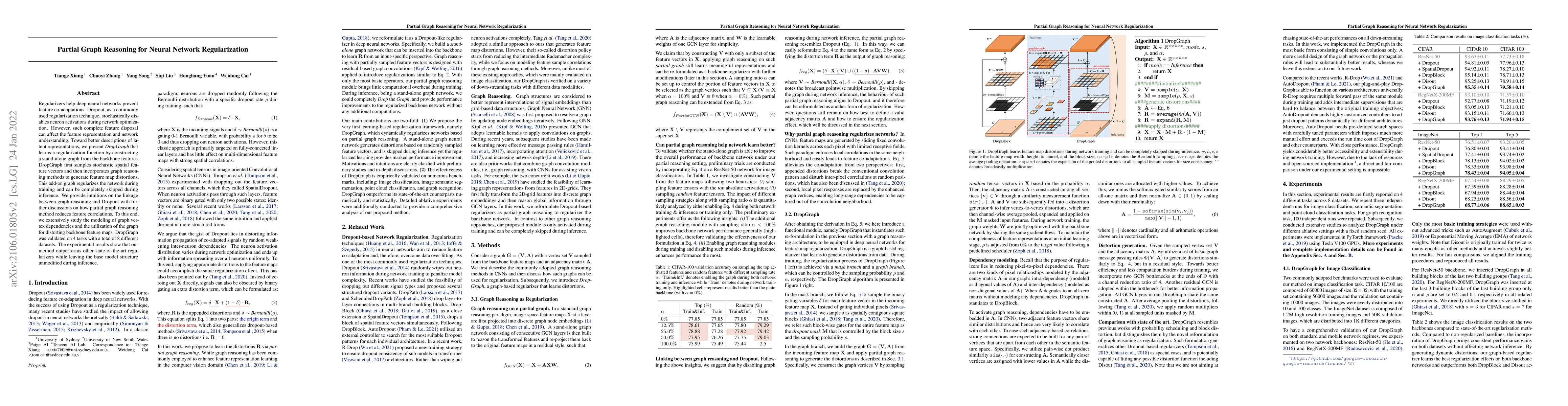 Thumbnail for Partial Graph Reasoning for Neural Network Regularization