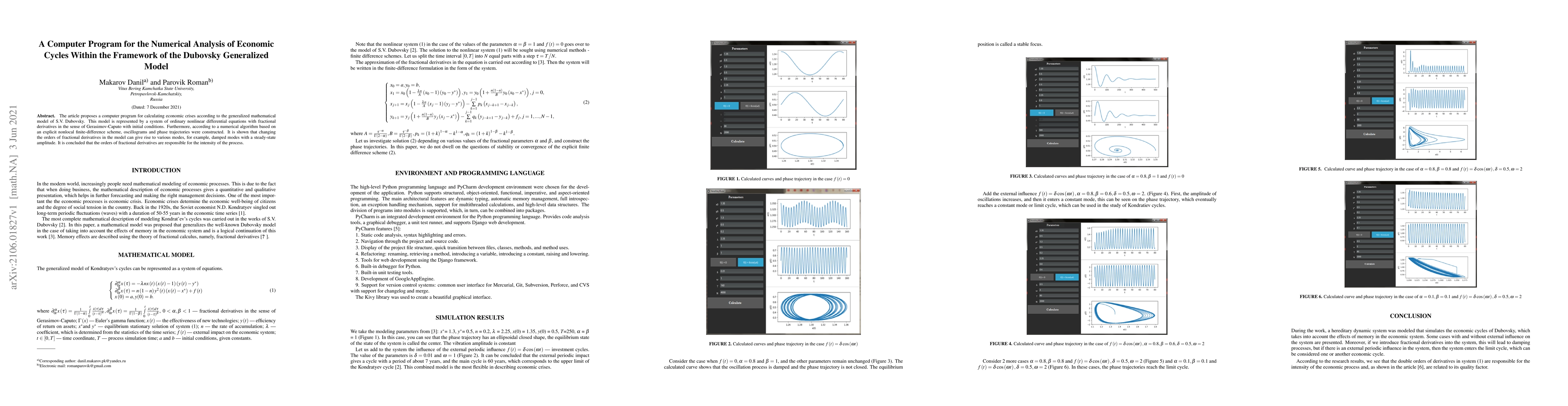 Thumbnail for A Computer Program for the Numerical Analysis of Economic Cycles Within
  the Framework of the Dubovsky Generalized Model