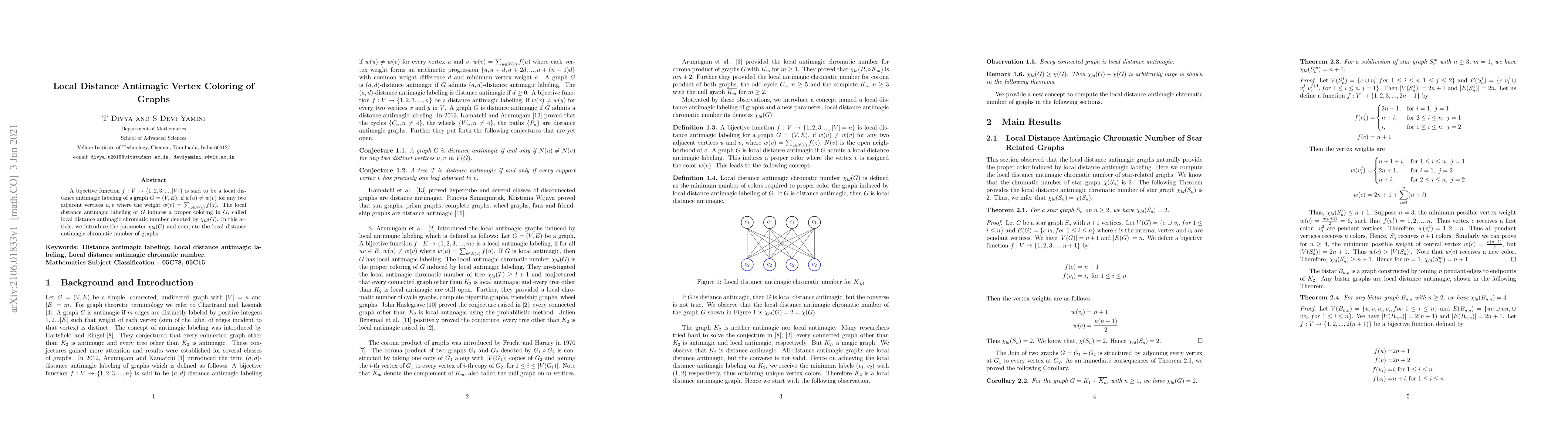 Thumbnail for Local Distance Antimagic Vertex Coloring of Graphs