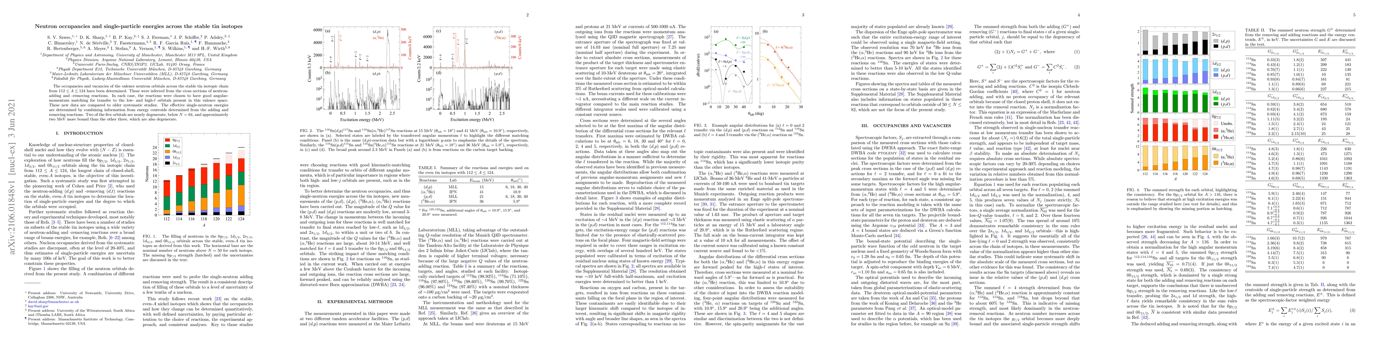 Thumbnail for Neutron occupancies and single-particle energies across the stable tin
  isotopes
