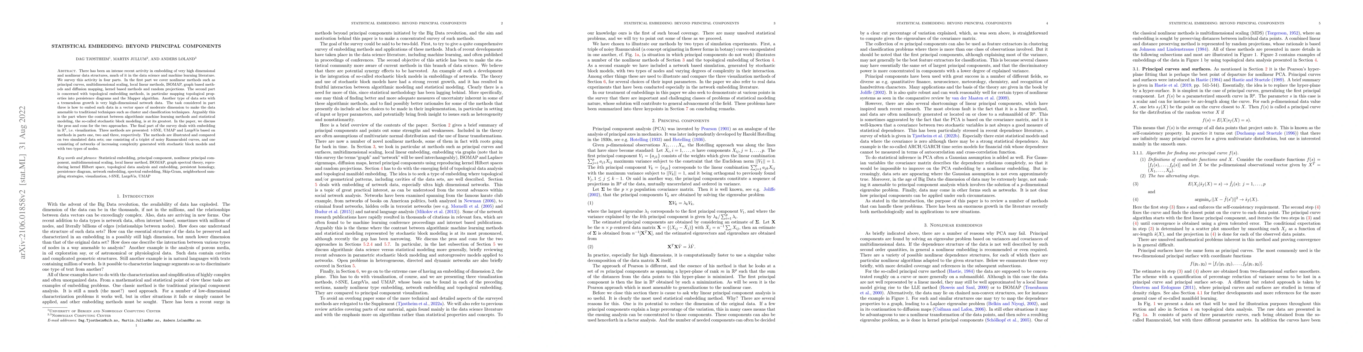 Thumbnail for Statistical embedding: Beyond principal components