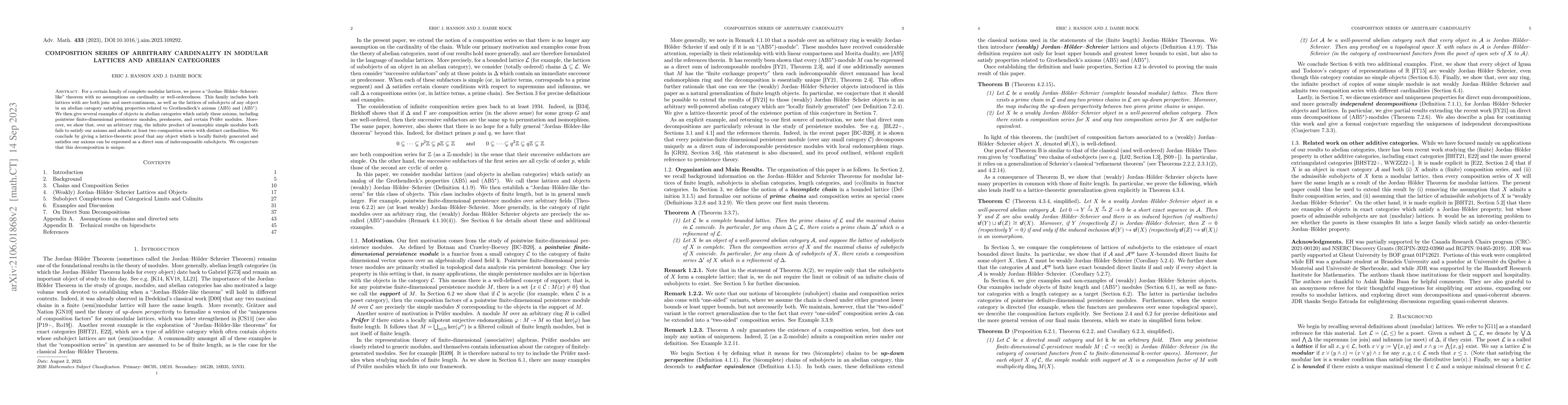 Thumbnail for Composition series of arbitrary cardinality in modular lattices and
  abelian categories
