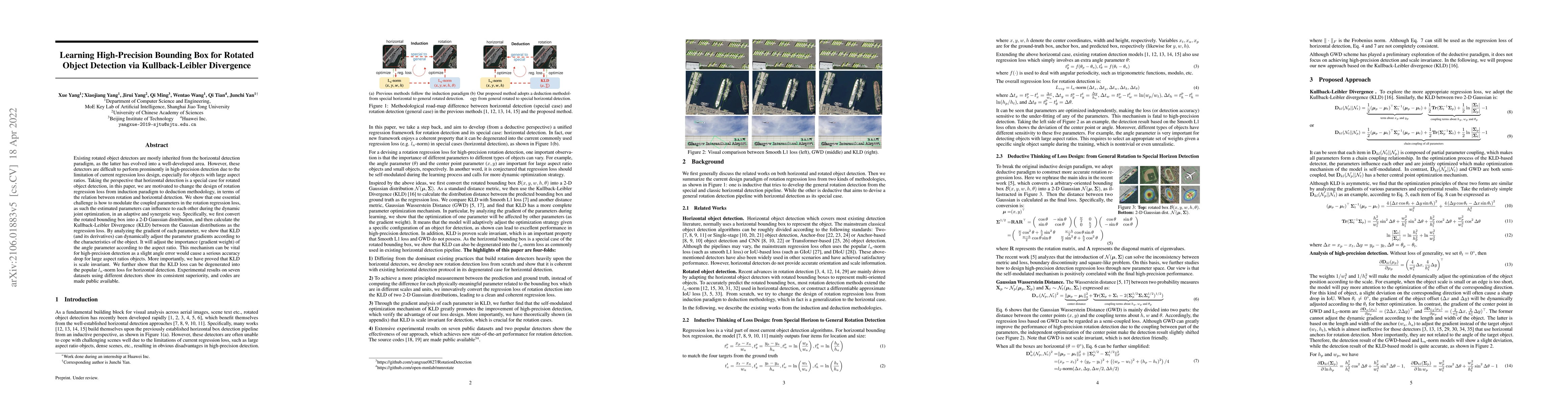 Thumbnail for Learning High-Precision Bounding Box for Rotated Object Detection via
  Kullback-Leibler Divergence