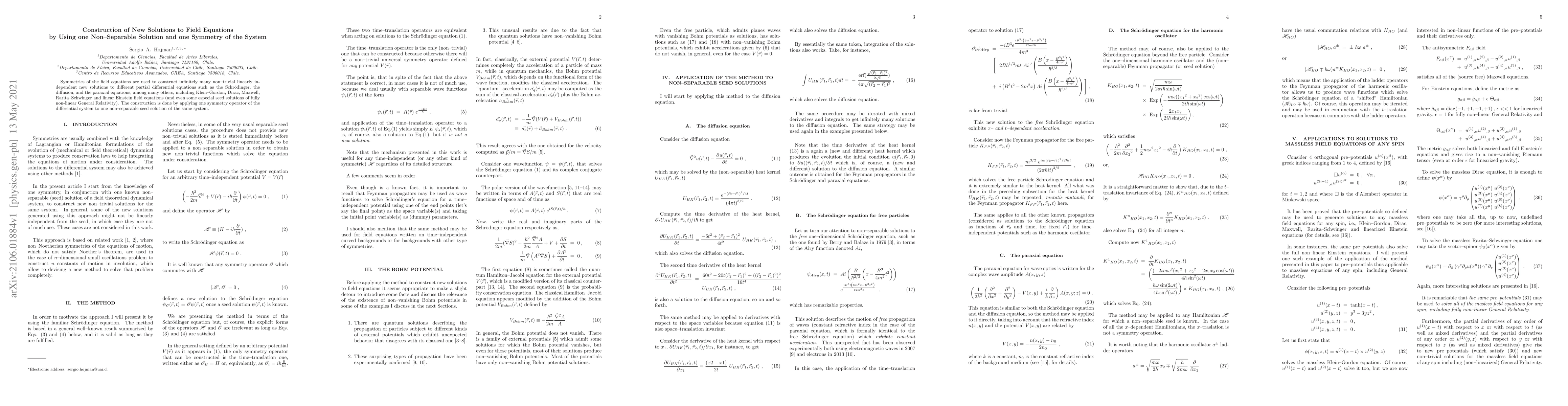 Thumbnail for Construction of new solutions to field equations by using one
  nonseparable solution and one symmetry of the system