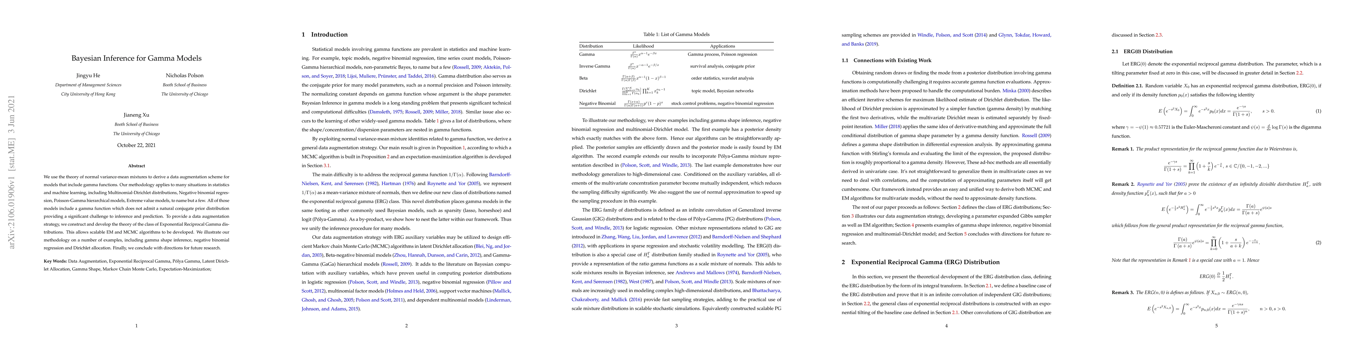 Thumbnail for Bayesian Inference for Gamma Models
