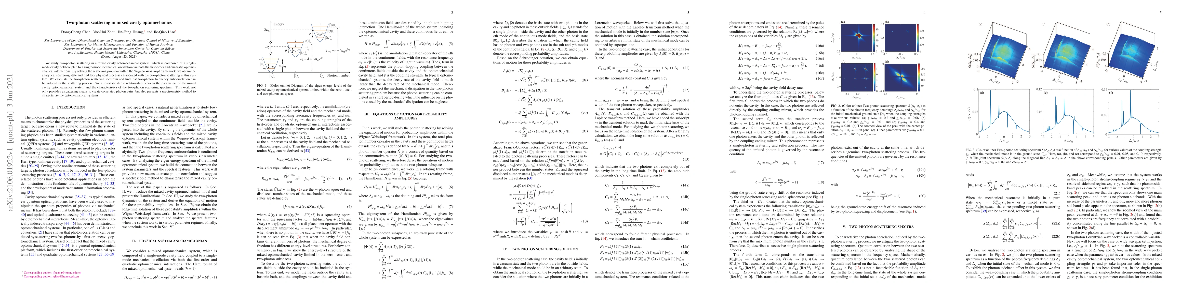 Thumbnail for Two-photon scattering in mixed cavity optomechanics