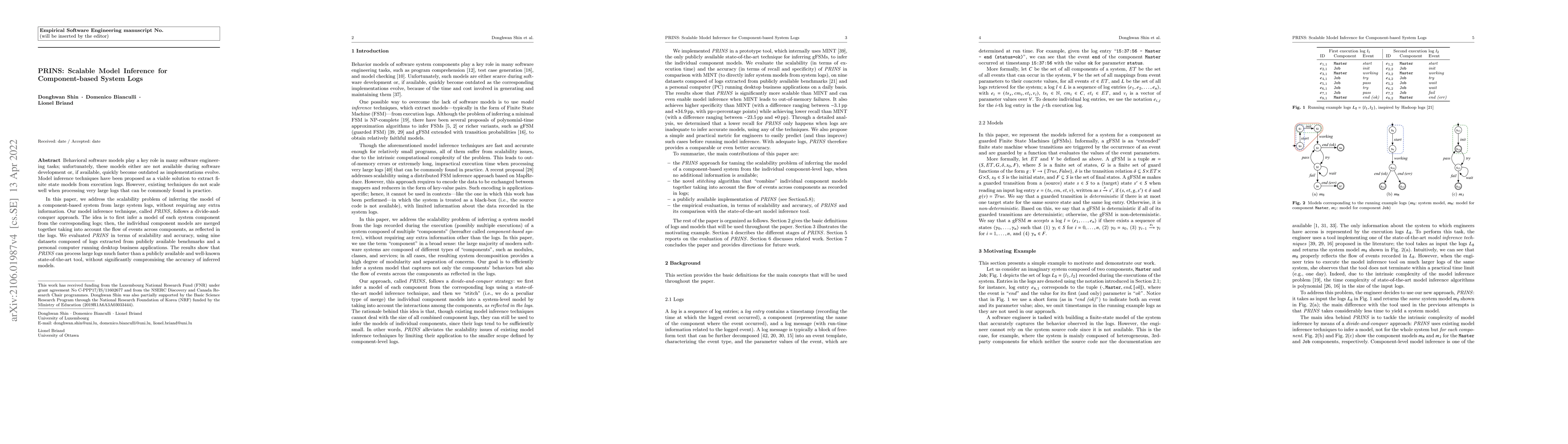 Thumbnail for PRINS: Scalable Model Inference for Component-based System Logs