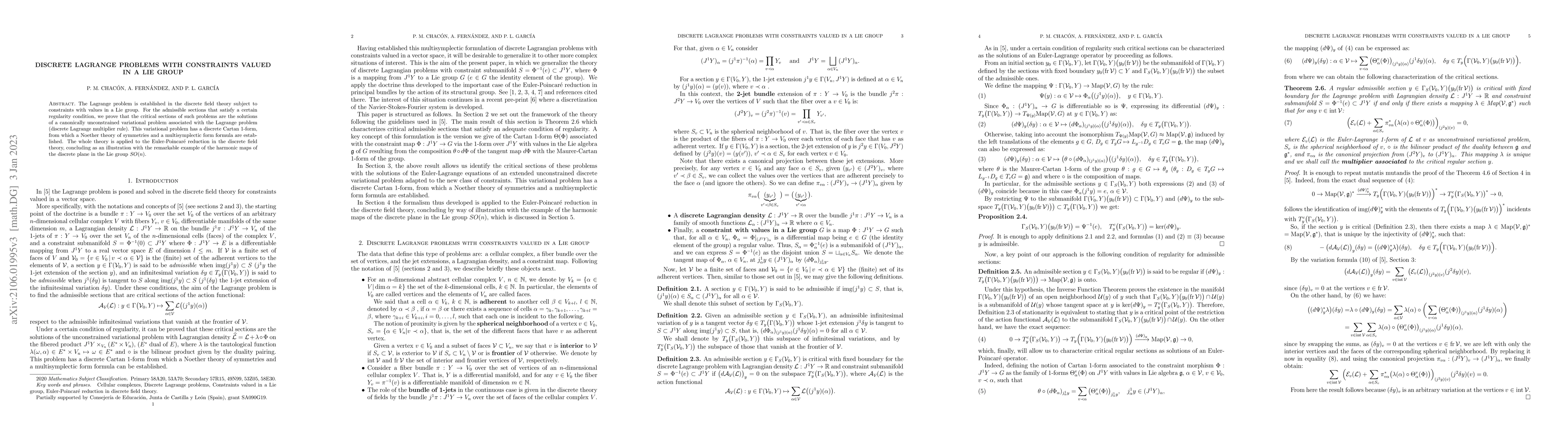 Thumbnail for Discrete Lagrange Problems with Constraints Valued in a Lie Group