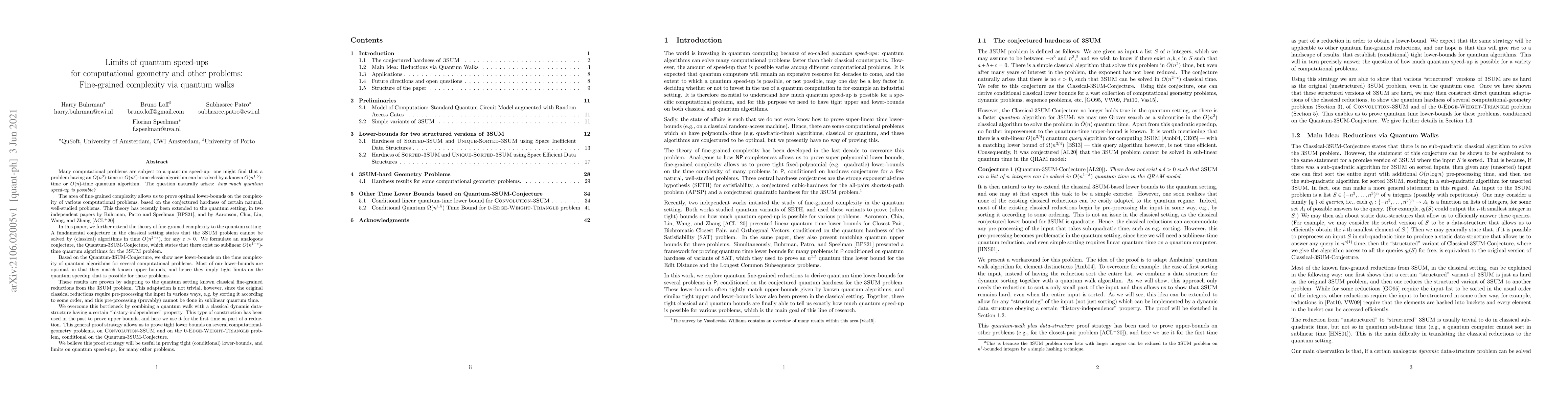 Thumbnail for Limits of quantum speed-ups for computational geometry and other
  problems: Fine-grained complexity via quantum walks