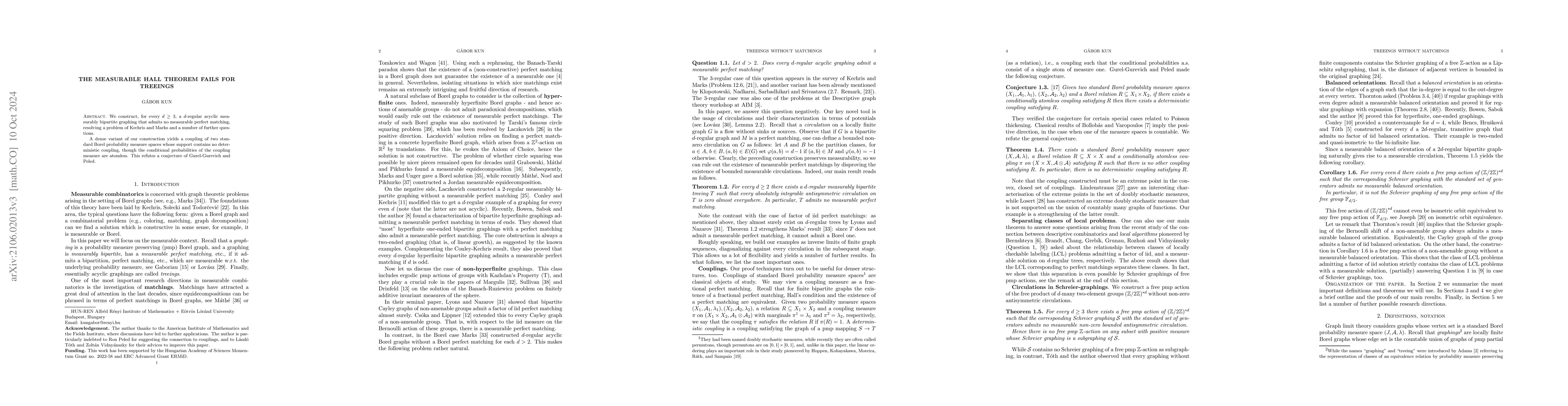 Thumbnail for The measurable Hall theorem fails for treeings
