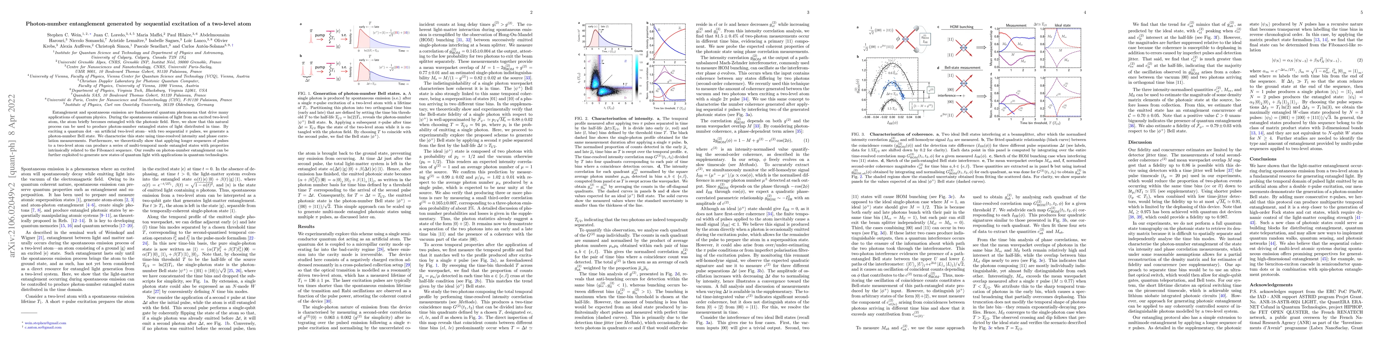 Thumbnail for Photon-number entanglement generated by sequential excitation of a
  two-level atom