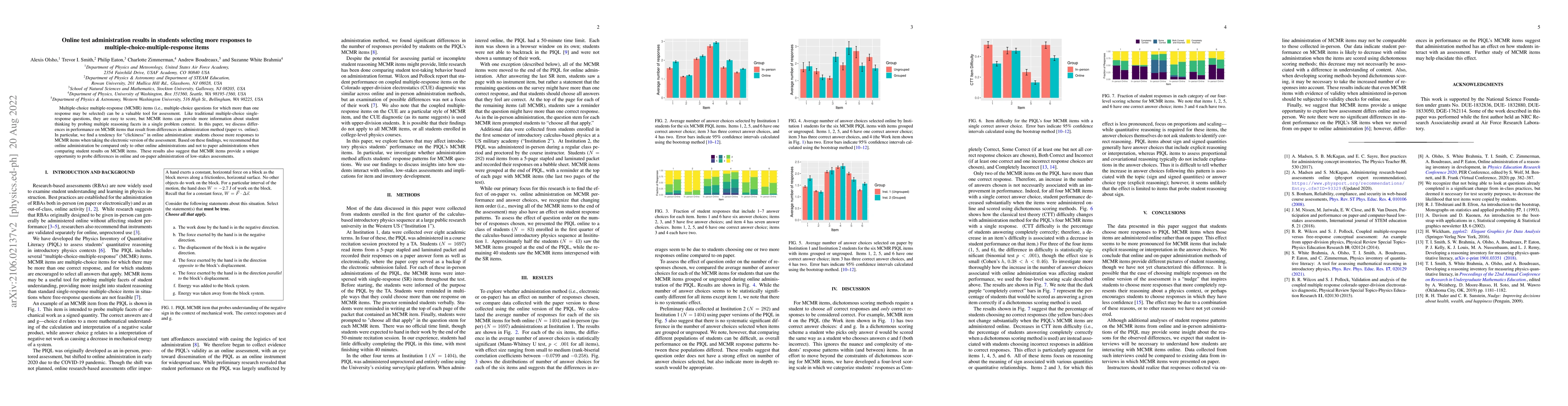 Thumbnail for Online test administration results in students selecting more responses
  to multiple-choice-multiple-response items