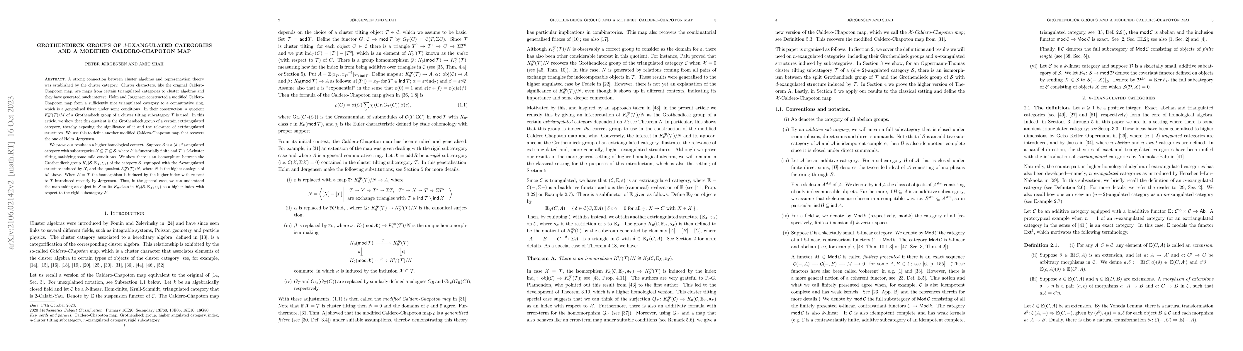 Thumbnail for Grothendieck groups of $d$-exangulated categories and a modified
  Caldero-Chapoton map