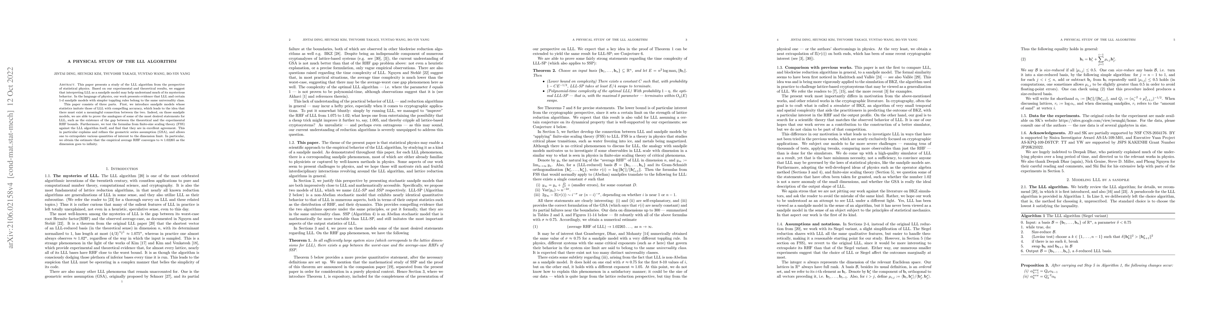 Thumbnail for A physical study of the LLL algorithm