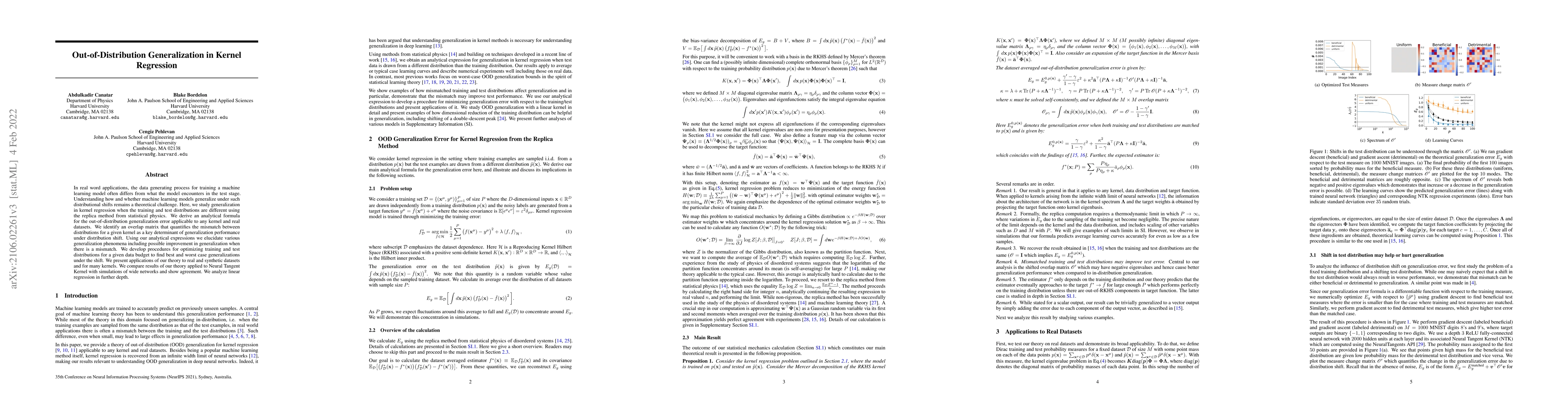 Thumbnail for Out-of-Distribution Generalization in Kernel Regression