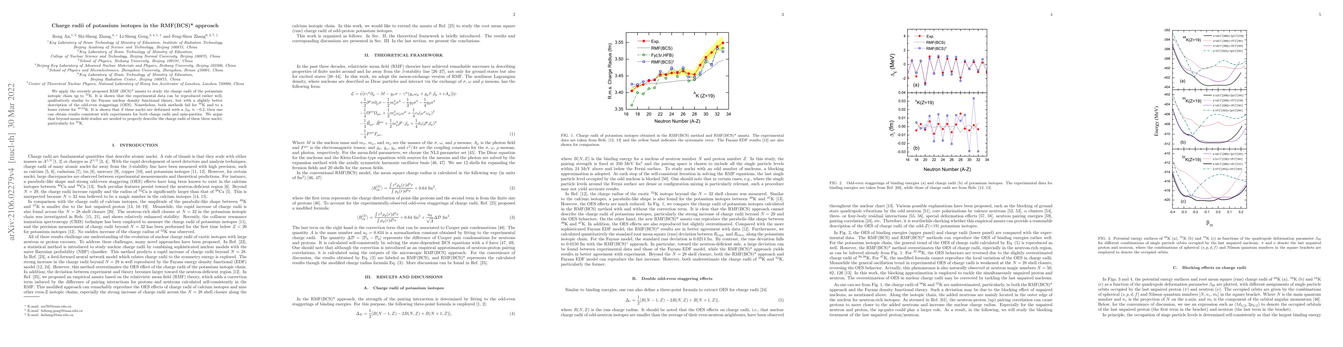 Thumbnail for Charge radii of potassium isotopes in the RMF(BCS)* approach