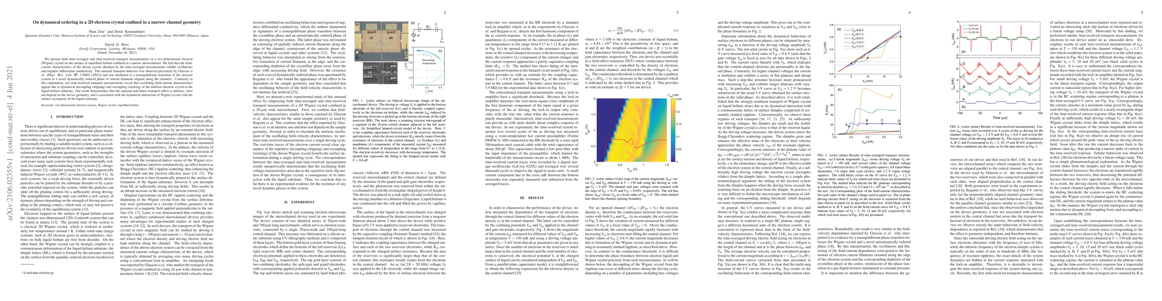 Thumbnail for On dynamical ordering in a 2D electron crystal confined in a narrow
  channel geometry