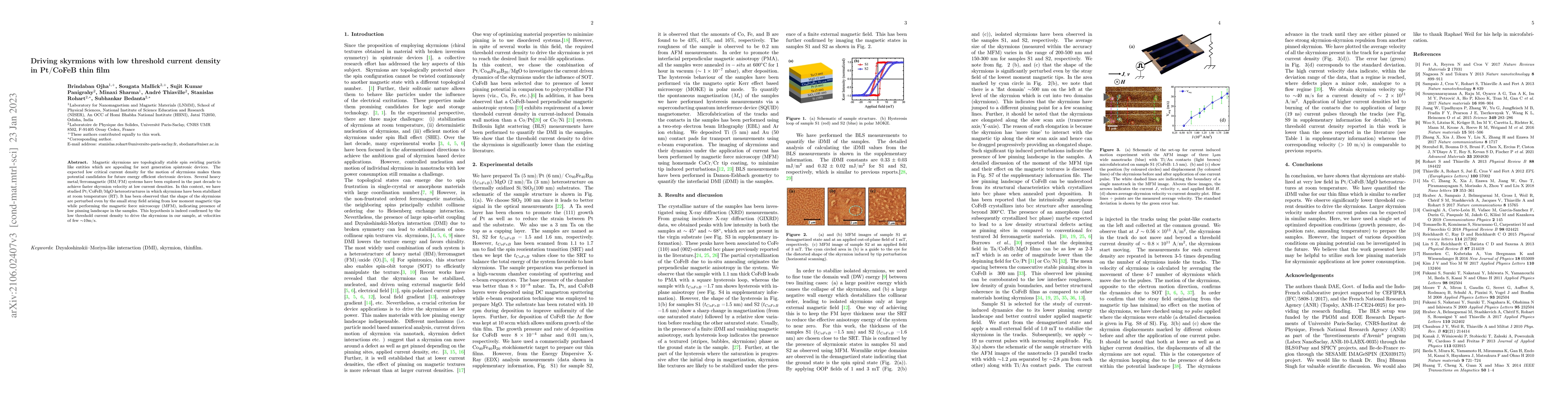 Thumbnail for Driving skyrmions with low threshold current density in Pt/CoFeB thin
  film