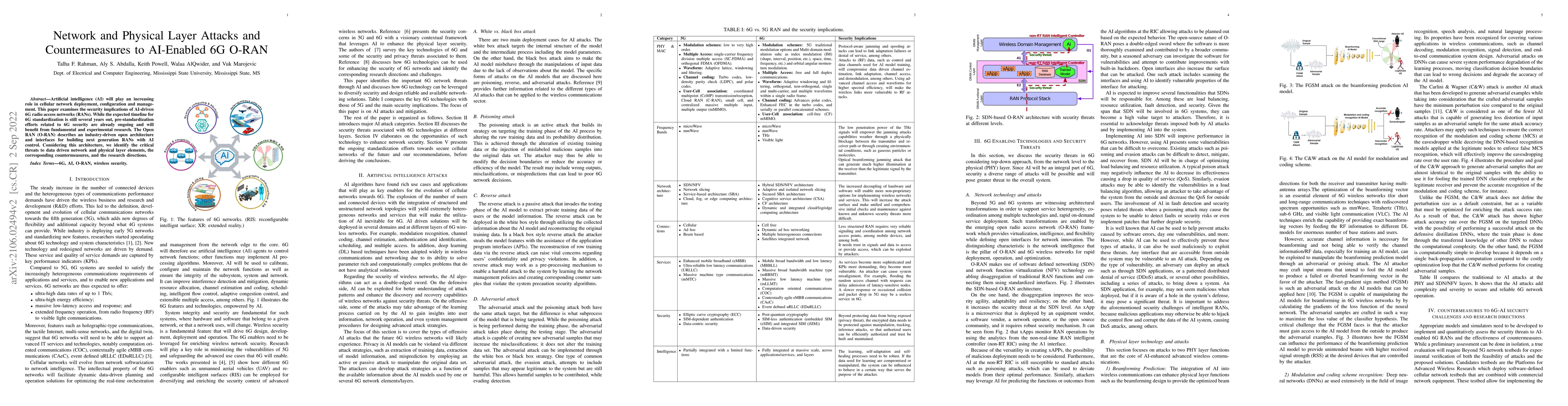 Thumbnail for Network and Physical Layer Attacks and countermeasures to AI-Enabled 6G
  O-RAN