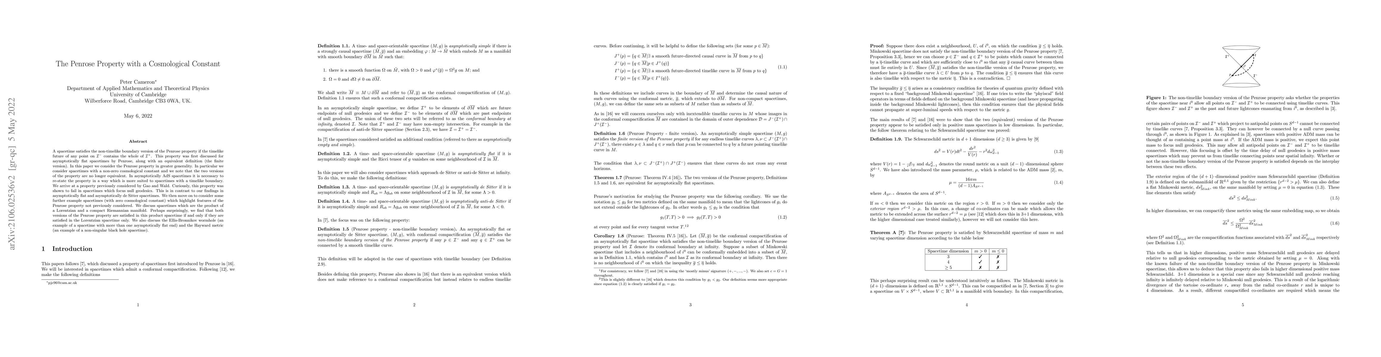 Thumbnail for The Penrose Property with a Cosmological Constant