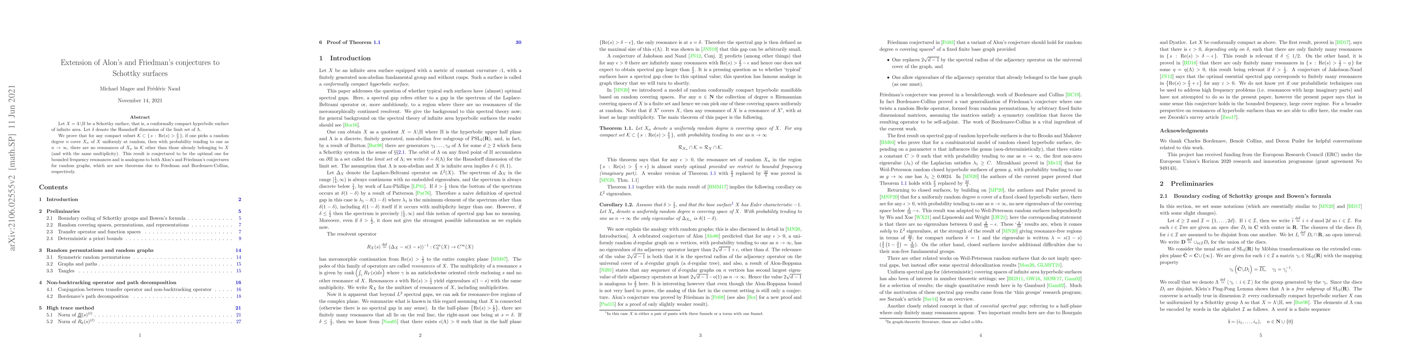 Thumbnail for Extension of Alon's and Friedman's conjectures to Schottky surfaces