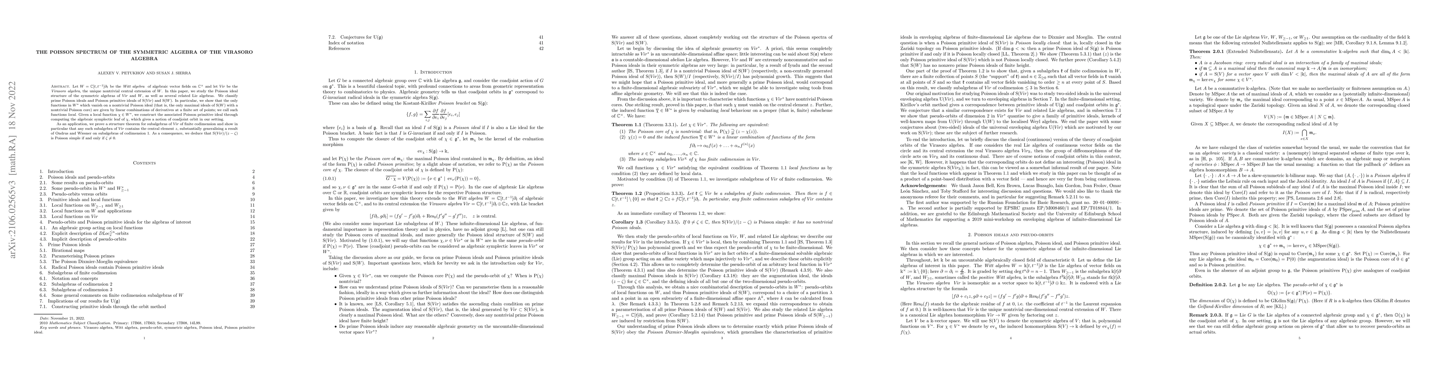 Thumbnail for The Poisson spectrum of the symmetric algebra of the Virasoro algebra