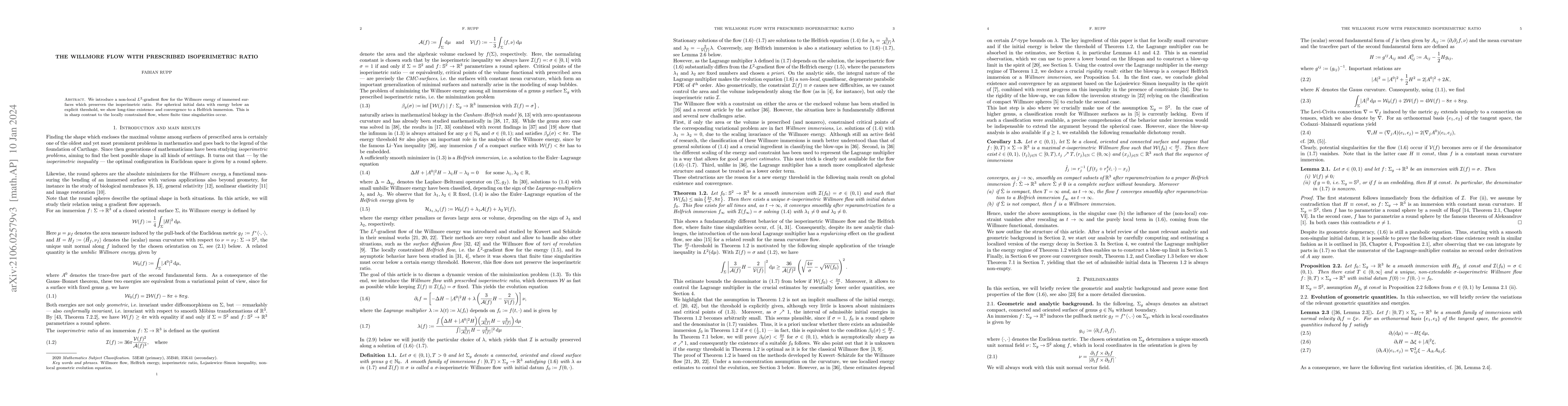 Thumbnail for The Willmore flow with prescribed isoperimetric ratio