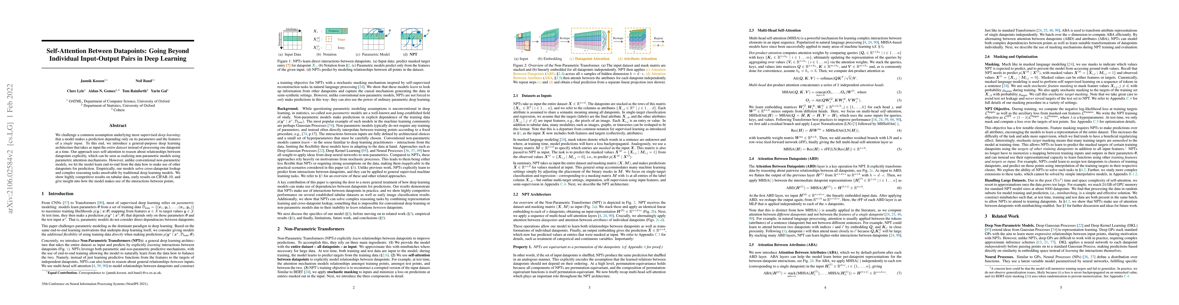 Thumbnail for Self-Attention Between Datapoints: Going Beyond Individual Input-Output
  Pairs in Deep Learning
